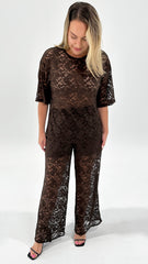 BTL Desi Lace Top Choc