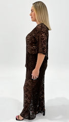 BTL Desi Lace Pants Choc