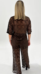 BTL Desi Lace Pants Choc
