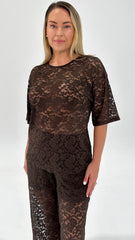 BTL Desi Lace Top Choc