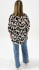 Jessica Blouse Blk & Wht Print