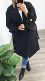 Fate+Becker Forever Oversized Coat Black Boucle