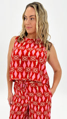 Betty Basics Copacabana Shell Top Sardinia Geo Print