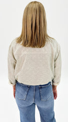 Myra Check Funnel Jacket Ivory