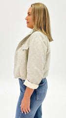 Myra Check Funnel Jacket Ivory