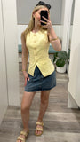 AAE Alessa Linen Vest  Yellow