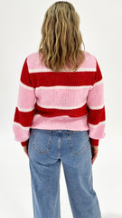 Holiday Cove Knit Pink Multi Stripe