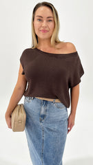 Charlie Knit Top Chocolate