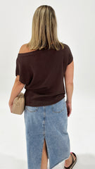 Charlie Knit Top Chocolate