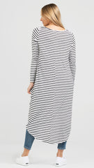 M014 Basemint Staple V-Neck Tunic White Stripe