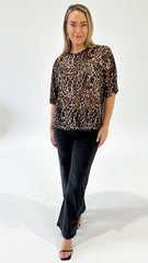 Sass Oxley Print Mesh Tee