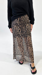 Sass Oxley Print Mesh Skirt