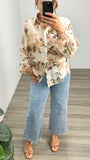 Beatrix Floral Blouse Cream
