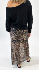 Sass Oxley Print Mesh Skirt