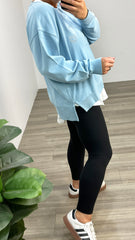 Foxwood Effortless Crew Light Blue