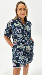 Lani Floral Mini Shirt Dress