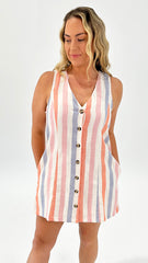 Sass Travis Vest Dress Multi Stripe