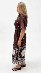 Catalina Shirt Dress Chocolate Print