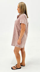 Sass Pepe Wave Denim Dress Rusty Red