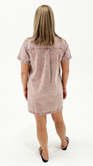 Sass Pepe Wave Denim Dress Rusty Red