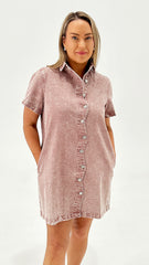 Sass Pepe Wave Denim Dress Rusty Red