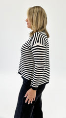 Betty Basics Natasha Knit Top Black/ Off White