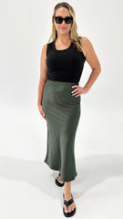 Sass Jasper Slip Skirt Olive