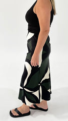 Sass Tarni Satin Slip Skirt Iris Abstract Print