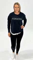 Foxwood Simplified  Metallic Crew Navy