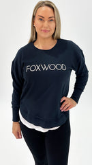 Foxwood Simplified  Metallic Crew Navy