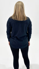 Foxwood Simplified  Metallic Crew Navy