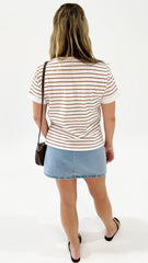 AAE Washed Stripe tee Cinnamon