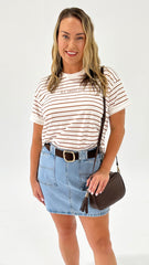 AAE Washed Stripe tee Cinnamon