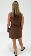 Yana Linen Button Mini Dress