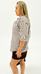 Emery Stripe Shirt Brown