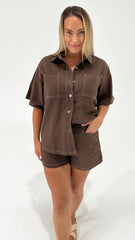 Rhodes Denim Set Chocolate