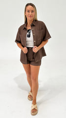 Rhodes Denim Set Chocolate