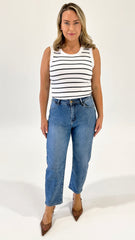 Belinda Stretch Slim Barrel Mid