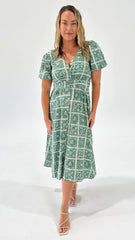 Betty Basics Dahlia Dress Floral Tile Print