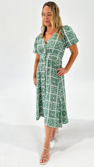 Betty Basics Dahlia Dress Floral Tile Print