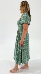 Betty Basics Dahlia Dress Floral Tile Print