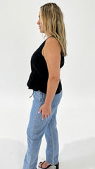 Sass Elin Gathered Tie Top Black