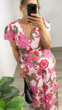 Talisman Lottie Wrap Top Pink Ibiza