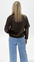 Eva Lace Sleeved Knit Chocolate