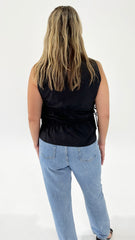 Sass Elin Gathered Tie Top Black