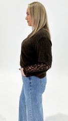 Eva Lace Sleeved Knit Chocolate