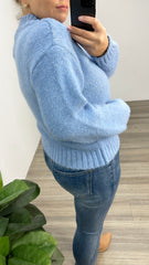 Minkpink Avery Fluffy Sweater Cornflower Blue