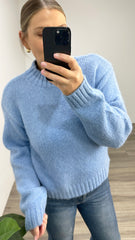 Minkpink Avery Fluffy Sweater Cornflower Blue