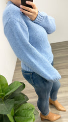 Minkpink Avery Fluffy Sweater Cornflower Blue