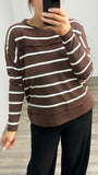 Foxwood Jayne Stripe Throw On Top Chocolate